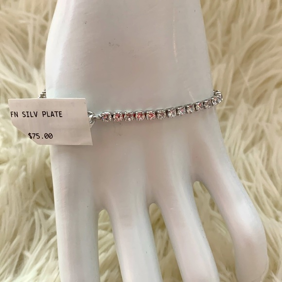 Cubic Zirconia Tennis Bracelet in Fine Silver Plate - Picture 4 of 4